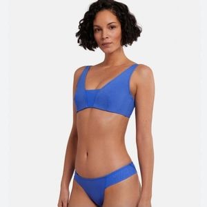Wolford Egyptian Blue Juventas Beach Bra Bathing Suit Top M/Bcup